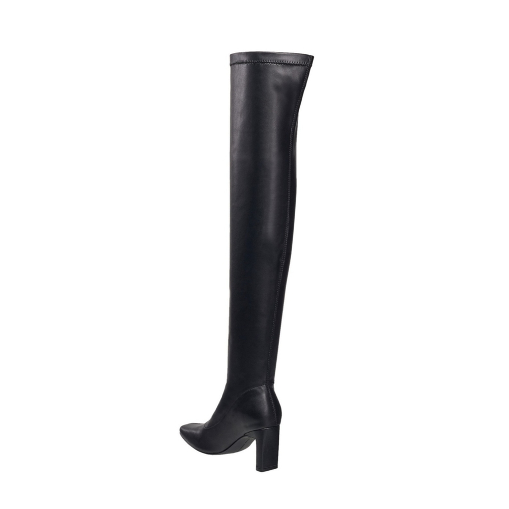 French Connection Faux Leather Over The Knee Square Toe Charli Boots - Picture 12 of 16
